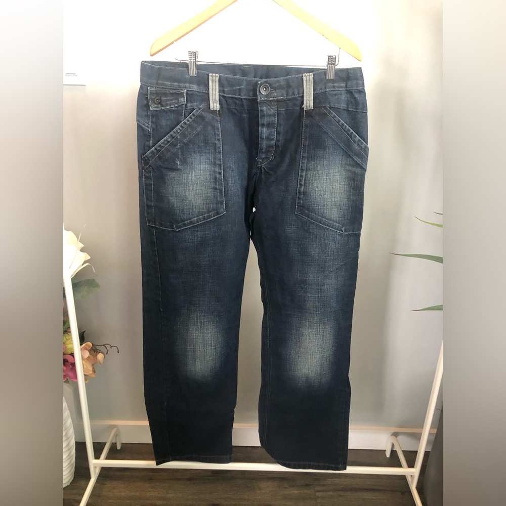 Jack & Jones Men's Washed Blue Straight Jeans